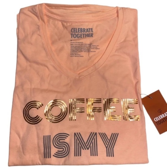 COFFEE IS MY SUPERPOWER Graphic Tee Women’s T-shirt Sz Small Celebrate Together - Picture 3 of 8
